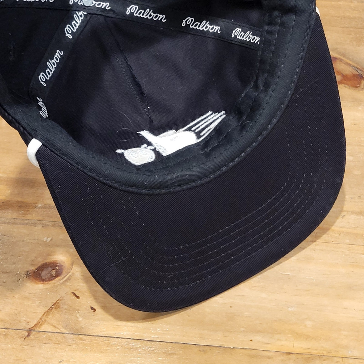 Malbon Golf Hat Cap Snapback Black White Rope Driver Ball One Size Adjustable