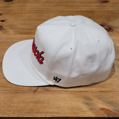 Minnesota Twins Hat Snapback White Rope 47 Brand Hitch MLB Script TC Logo