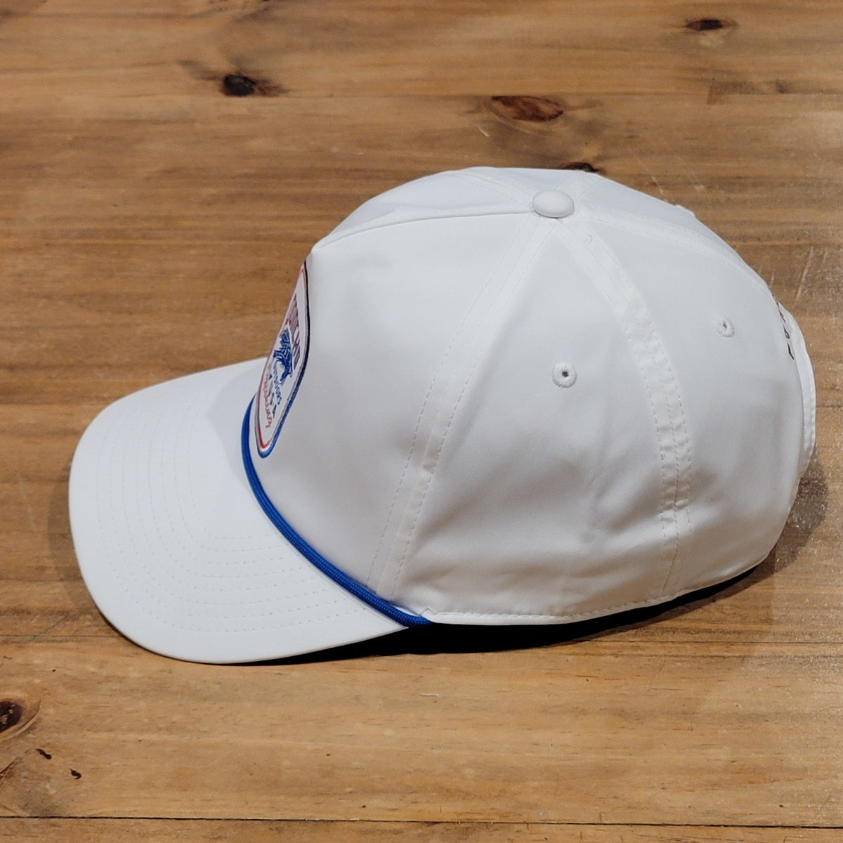 Poncho Outdoors Fly Fishing Hat Cap Snapback White Rope One Size Adjustable