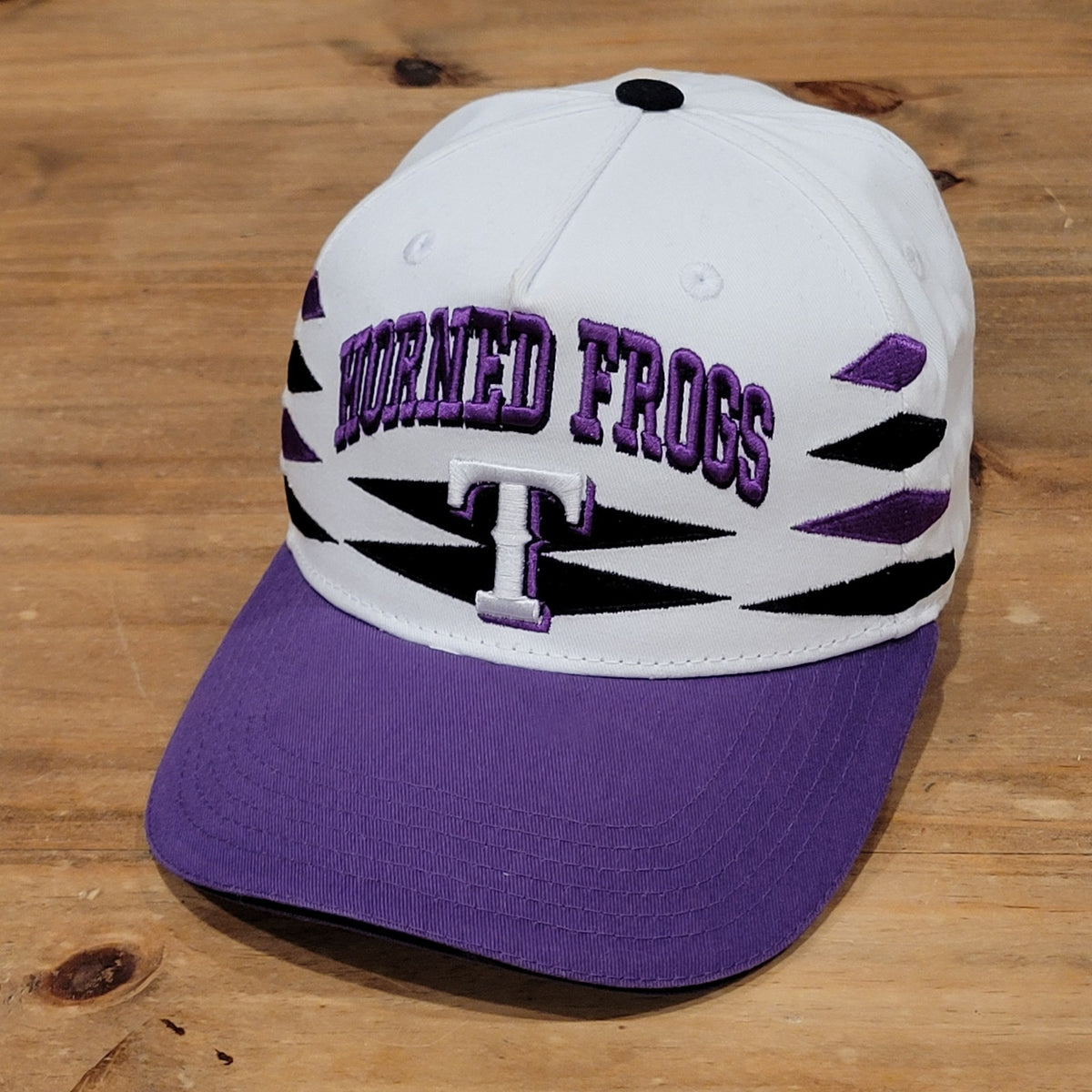 TCU Horned Frogs X Texas Rangers Hat Snapback Diamond Cut Promo Stadium