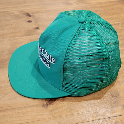 Vintage Quaker State Racing Hat Snapback Trucker Green Made USA Race Car Oil