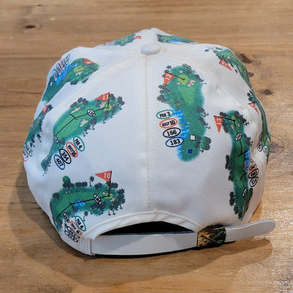 Vintage Ko Olina Hawaii Made USA Golf Course AOP Allover Hat Rope Map Cap