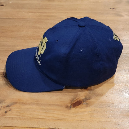 Vintage Notre Dame Hat Snapback Reebok Blue 90s College Football ND Logo Wool