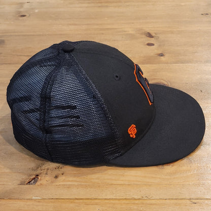 San Francisco Giants Hat New Era Size 7 3/8 Fitted Black Low Profile G Logo Mesh