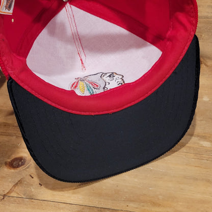 Chicago Blackhawks Corduroy Hat Snapback Red 80s 90s NHL Hockey