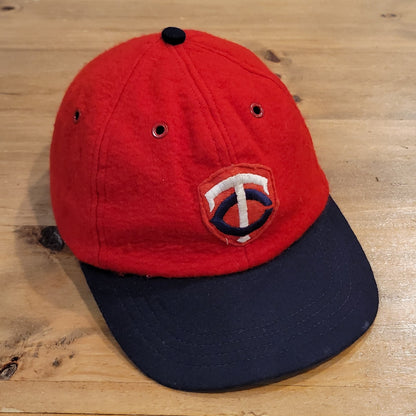 Vintage Minnesota Twins Hat Size S/M Flex Fit 70s 80s Wool Red MLB Baseball TC