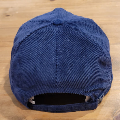 Vtg Transport America Corduroy Trucker Hat Blue Safety Award Snapback Made in US