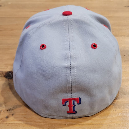 Vintage Texas Rangers Hat New Era Sz7 1/2 Arch Gray 90s 5950 Pro Wool Made USA