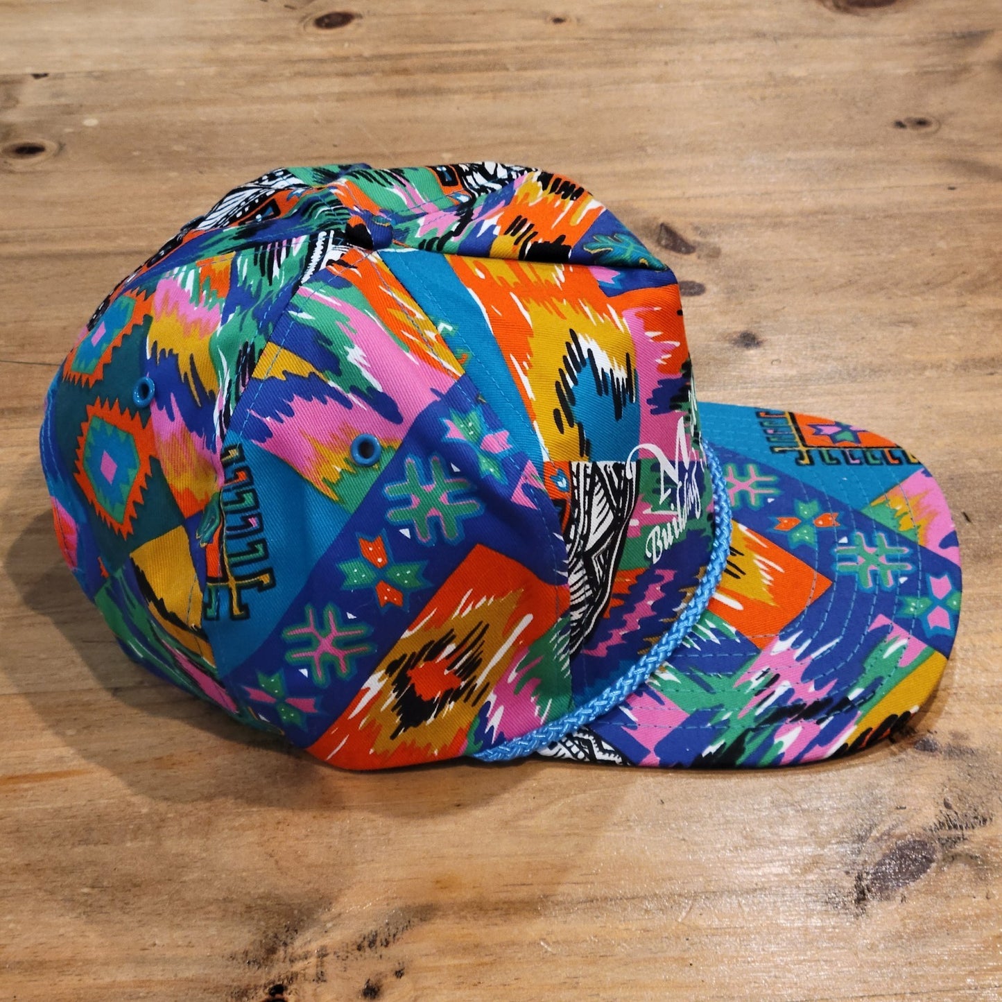 Vintage Construction Hat Southwest AOP Allover Floral Rope 90s Y2K Michael Build