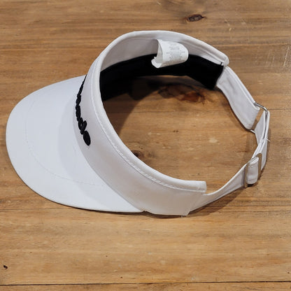 Taylormade Visor Hat Cap White Black Spell Out Golf High Rise Front