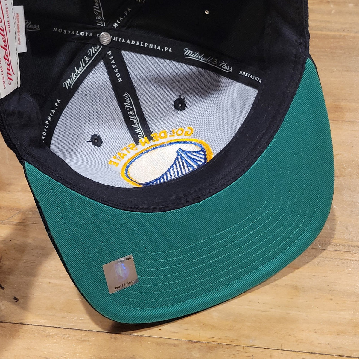 Golden State Warriors Hat Snapback Mitchell & Ness Black Wool Blend NBA