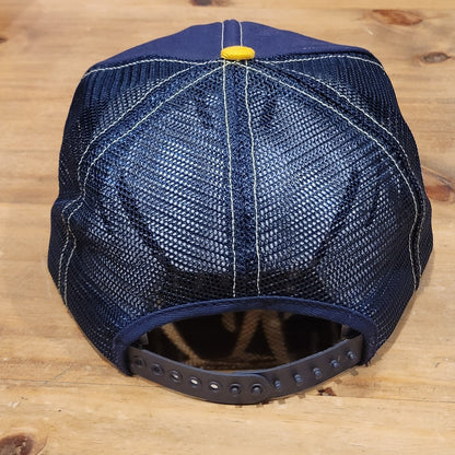 Vintage Bandag Tire Trucker Hat Snapback Blue Swingster Made USA Car Truck