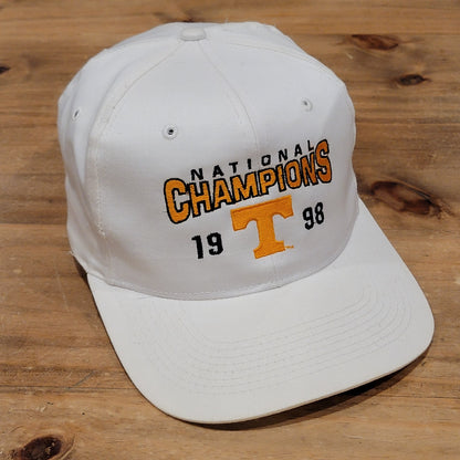 Vintage Tennessee Volunteers National Champions Hat Snapback 1998 White One Size