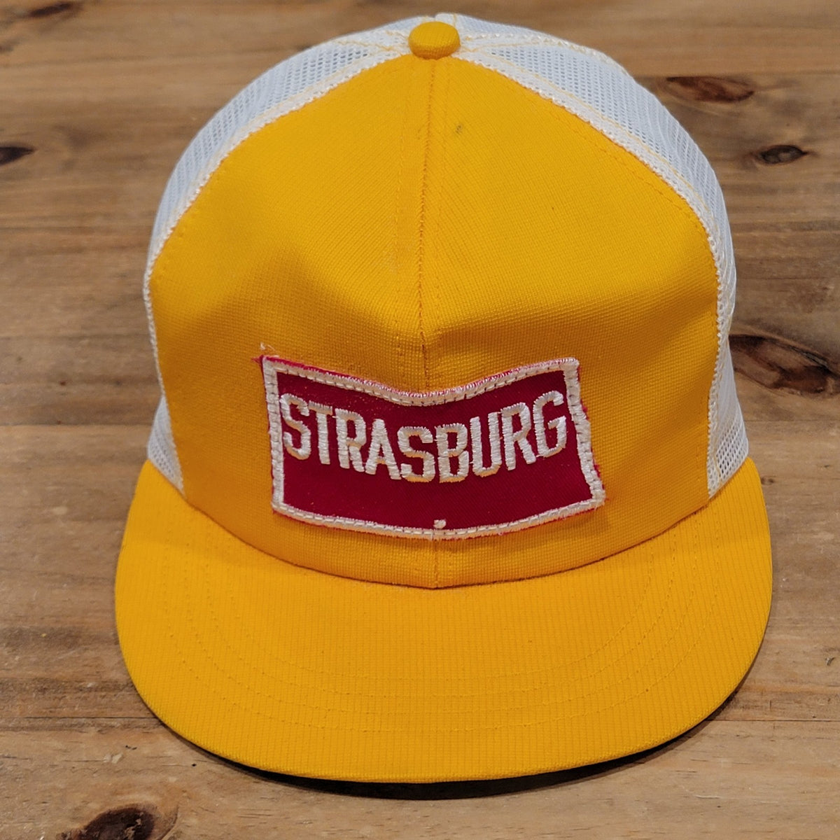 Vintage Strasburg Trucker Hat Snapback Yellow Red Patch Railroad Train One Size