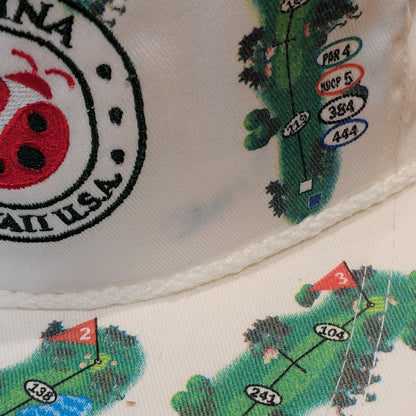 Vintage Ko Olina Hawaii Made USA Golf Course AOP Allover Hat Rope Map Cap