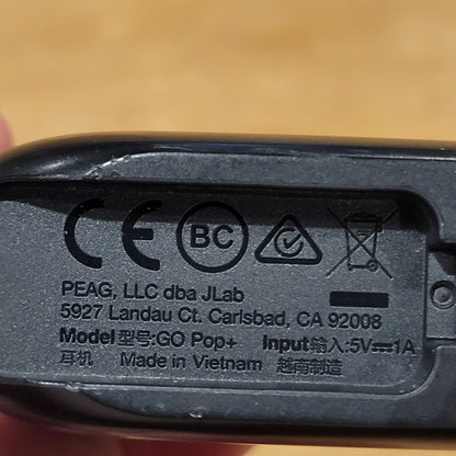 Jlab Go Pop + Plus Wireless Bluetooth Earbuds USB-C Black