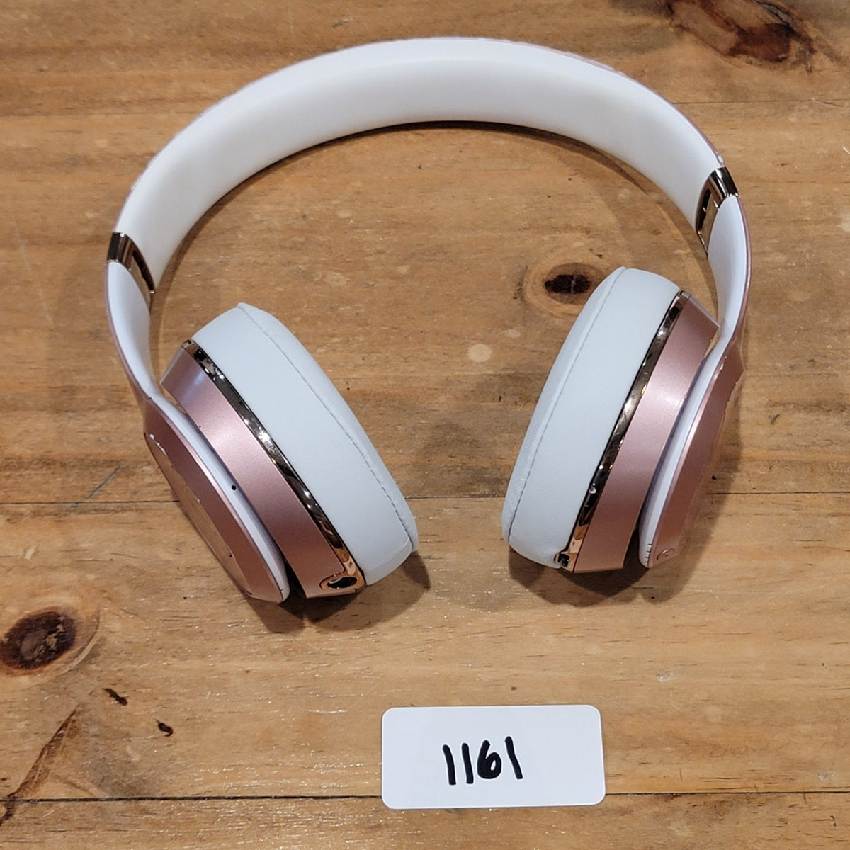 Beats Solo3 Wireless On-Ear Headphones White Rose Gold A1796 Working Clean 1161