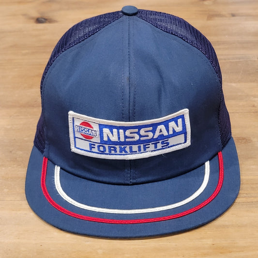 Vintage Nissan Forklifts Trucker Hat Snapback 70s 80s Swingster Mesh Back Patch