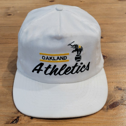 Vintage Oakland Athletics Hat Snapback ANNCO White 90s 80s One Size MLB Baseball