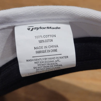 Taylormade Visor Hat Cap White Black Spell Out Golf High Rise Front