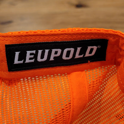 Leupold Hat Snapback Trucker Mesh Scope Hunting One Size Adjustable Blaze Orange