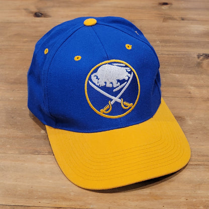 Vintage Buffalo Sabres Hat Snapback G-Cap 90s Wool Blend Blockhead Blue One sIze