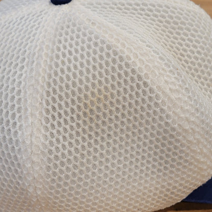Vintage Nike Basketball Hat Cap Snapback Mesh Swoosh White Blue One Size