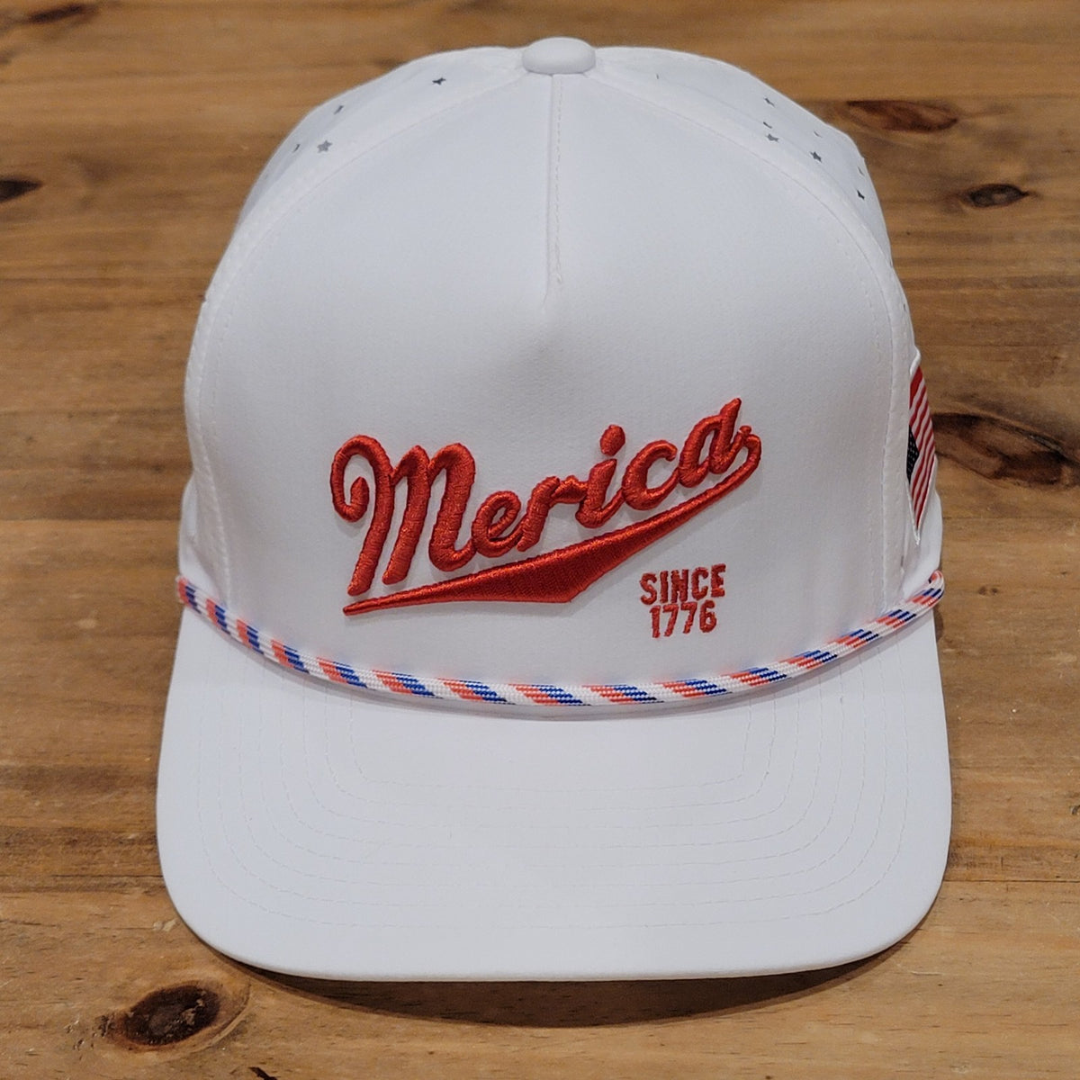 Valor Golf Merica Since 1776 USA Golfer Snapback White Rope Adjustable