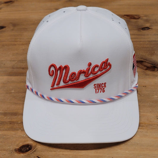 Valor Golf Merica Since 1776 USA Golfer Snapback White Rope Adjustable
