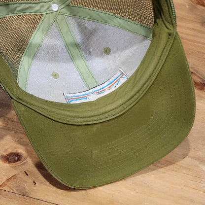 Patagonia Hat Snapback Green Trucker Mesh Back Outdoor Mountain Spell Out Faded