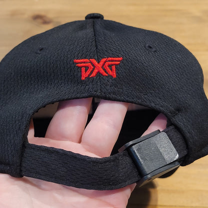 PXG Golf Hat Cap strap Back Black Red Logo One Size New Era Golfer One Size