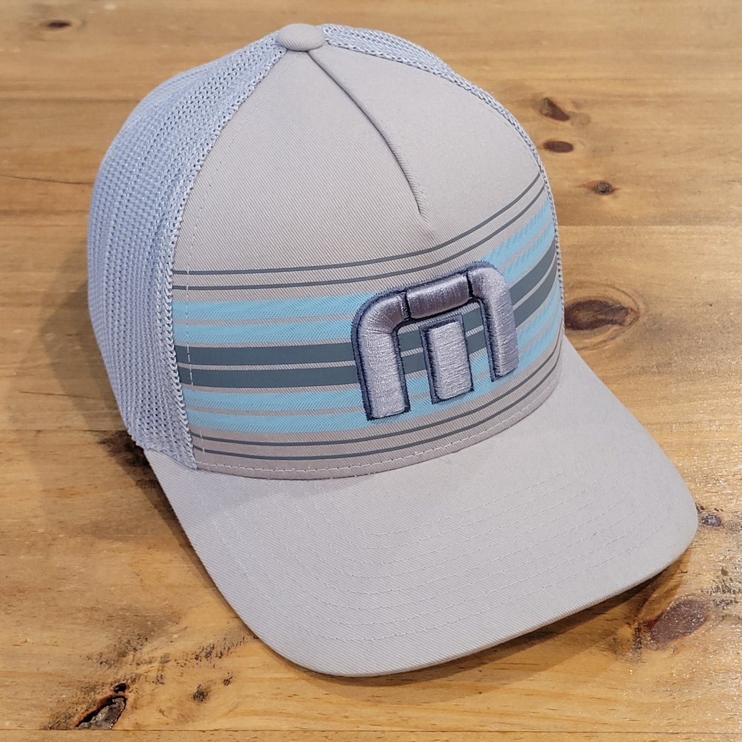 Travis Mathew Hat Size S/M Flex Stretch Fitted Golf Mesh Back Striped Golfer