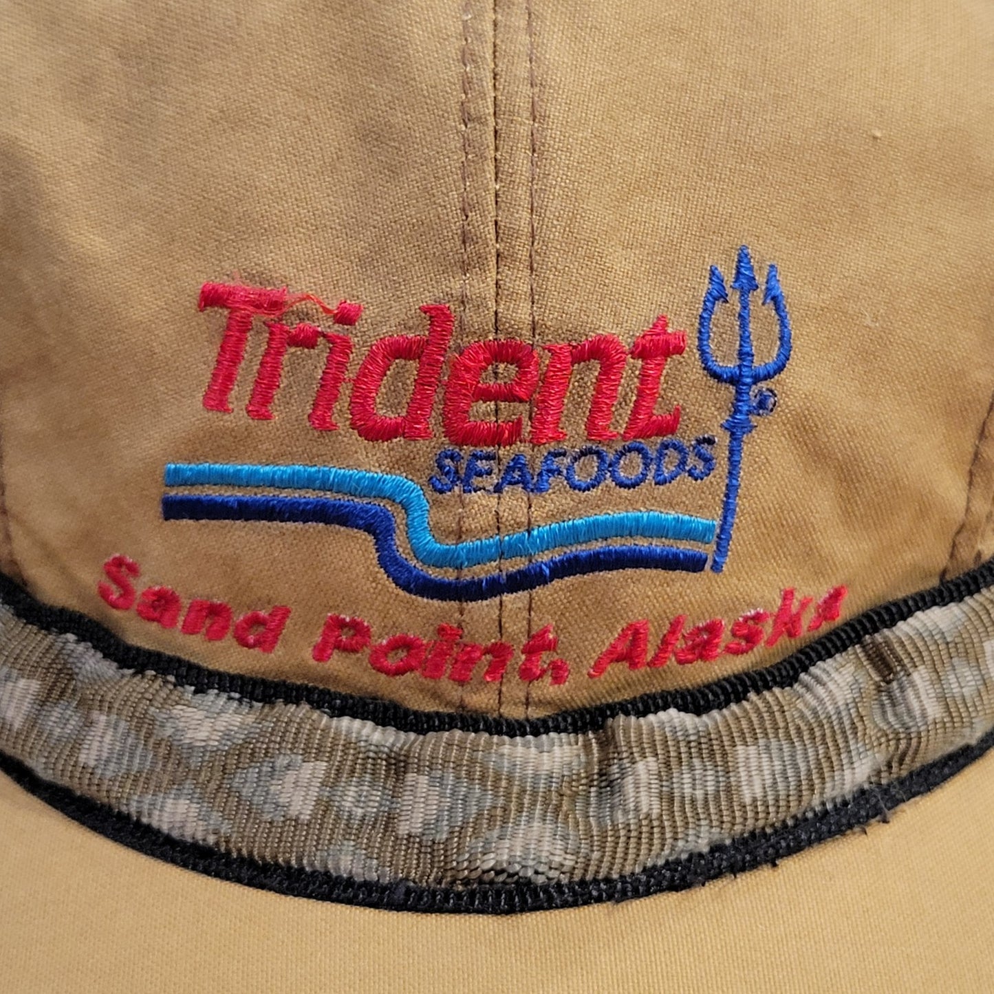 Trident Seafoods Kavu Hat Size M Adjustable Brown Canvas Sand Point Alaska