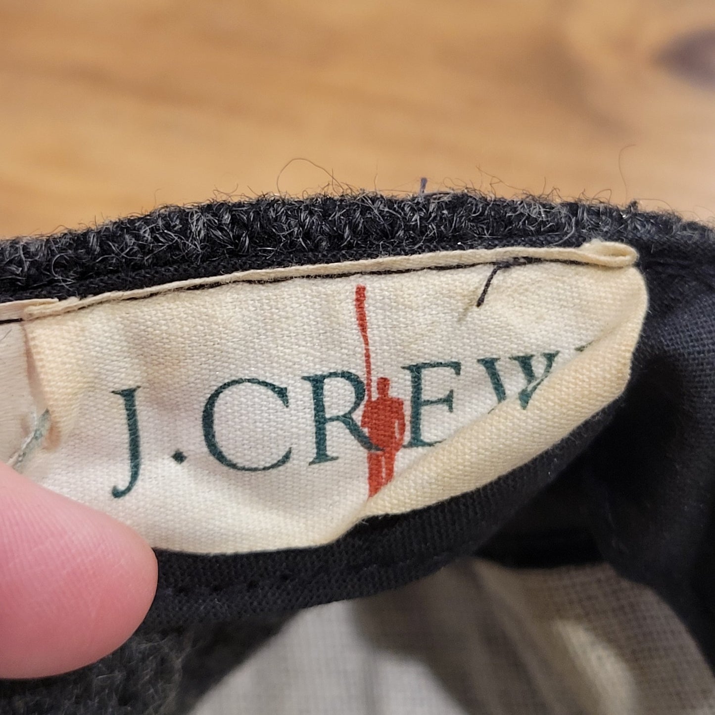 Vintage J. Crew Hat 90s Gray Wool Union Made USA One Size Adjustable