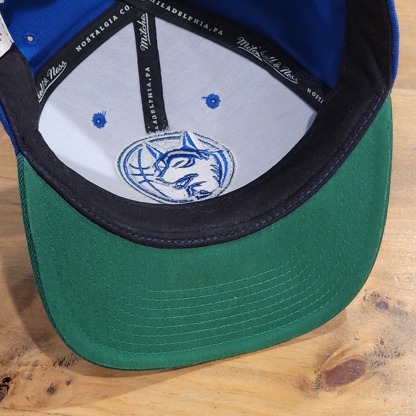Minnesota Timberwolves Hat Snapback Mitchell & Ness Blue Green Retro HWC Wool