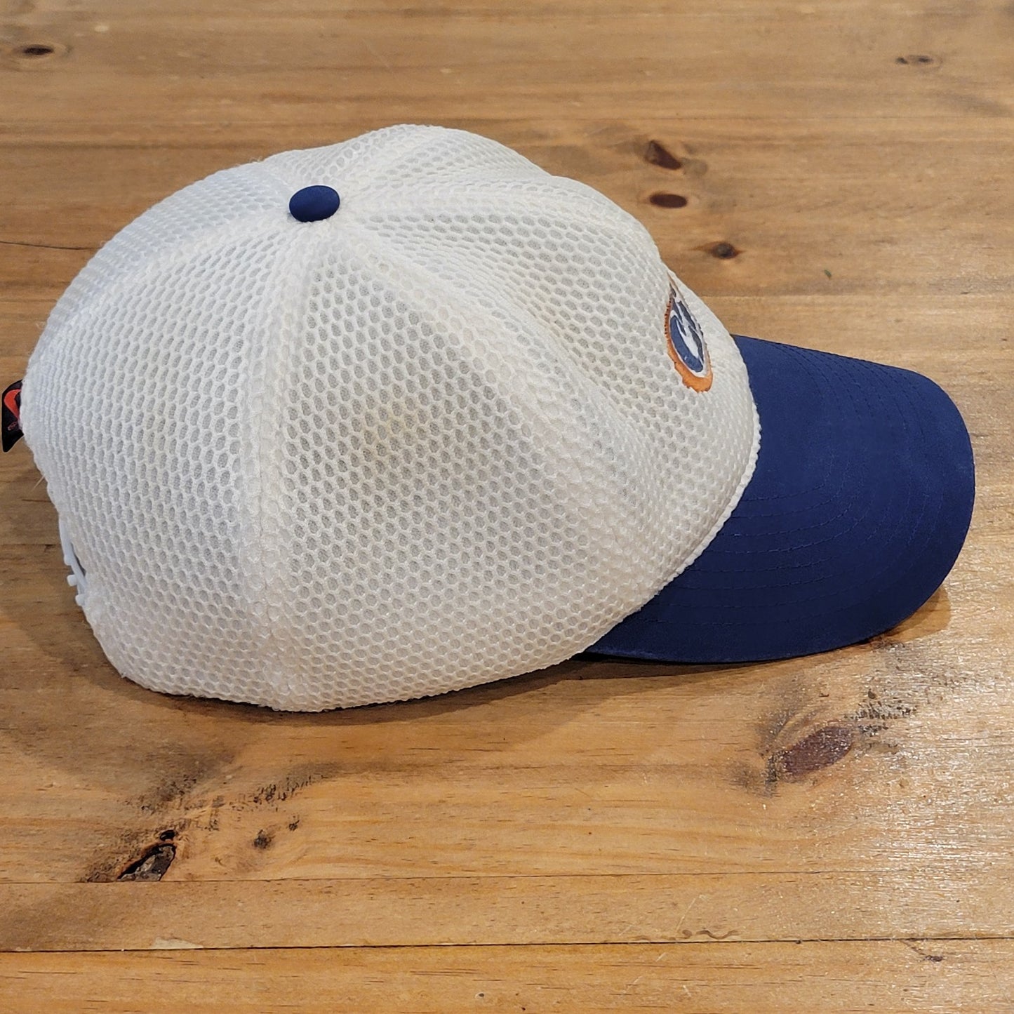 Vintage Nike Basketball Hat Cap Snapback Mesh Swoosh White Blue One Size