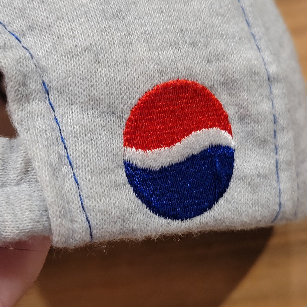 Vintage Pepsi Hat Cap One Size Flex Stretch Fitted Adult 90s Gray Spell Out Soda