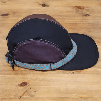 Kavu Hat Cap Strap Back Brown Black Canvas One Size Made USA Hiking Outdoor
