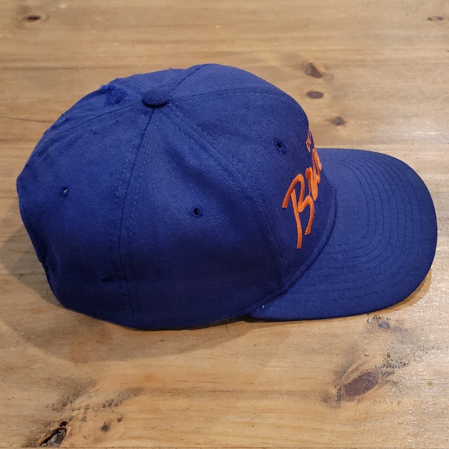 Vintage Denver Broncos Hat Sports Specialties Single Script Wool Blue Korea