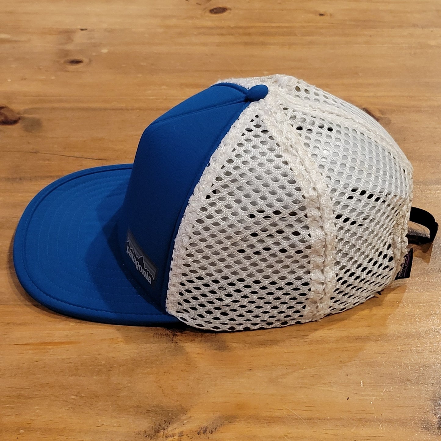 Patagonia Duckbill Trucker Hat Blue White Mesh Running Cycling Trail Cap OS
