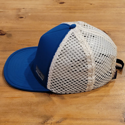 Patagonia Duckbill Trucker Hat Blue White Mesh Running Cycling Trail Cap OS