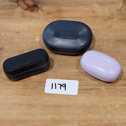 Lot of 3 Bluetooth Wireless Earbuds Skullcandy Job Onn Jlab Go Sport Purple