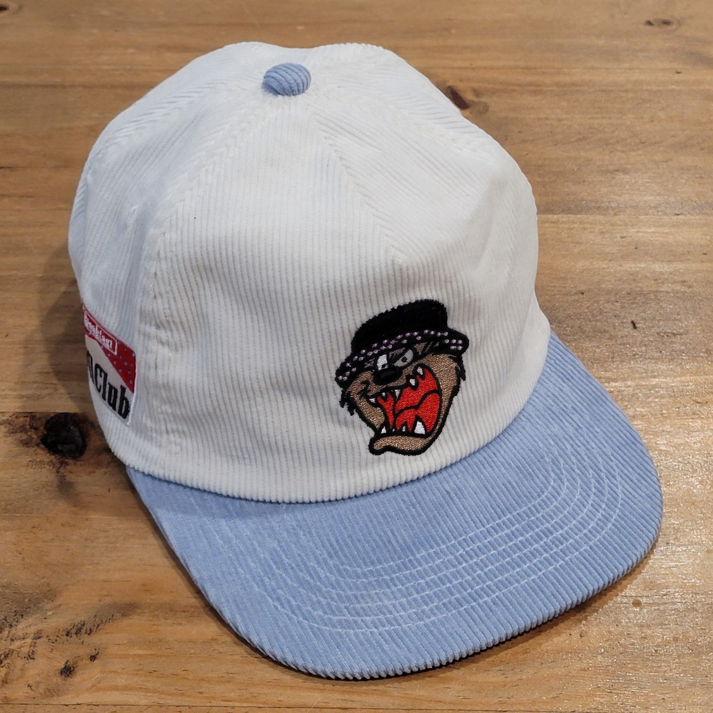 Breakfast Ball Club Corduroy Hat Cap Snapback White Blue Tasmanian Devil