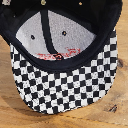 Vintage Coca-Cola Racing Hat Snapback Black Checker Flag Bill Race Car One Size