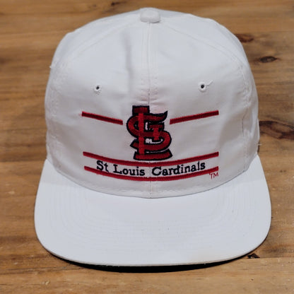 Vintage St. Louis Cardinals Hat Cap Snapback The Game Split 3 Bar White 90s MLB