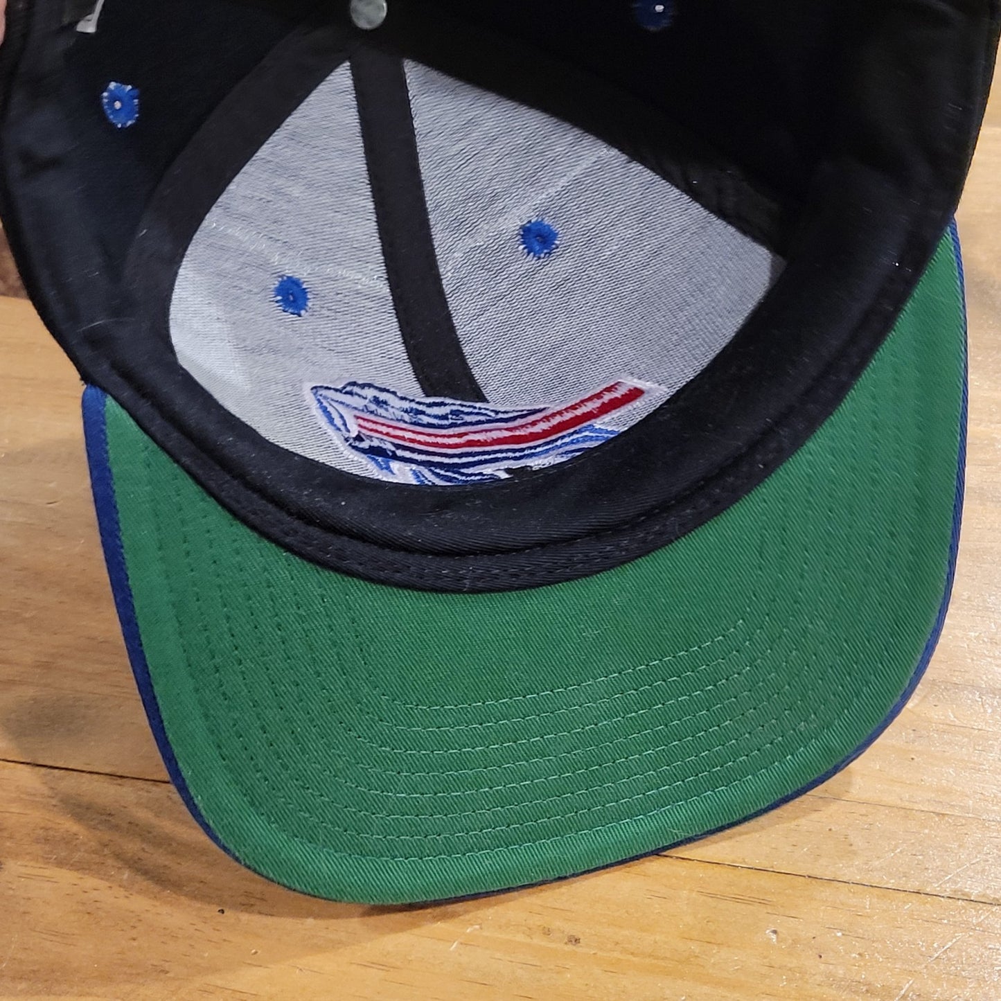 Buffalo Bills Hat Snapback Black Blue Plain Logo Team NFL Reebok One Size