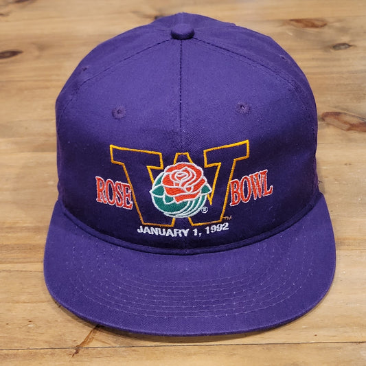 Vintage Washington Huskies Rose Bowl Hat Snapback Apparel #1 Purple College 90s