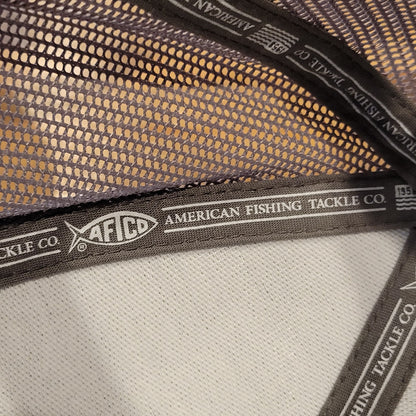 AFTCO Hat Snapback Blue American Fishing Leather Patch Trucker Fish Tackle Co