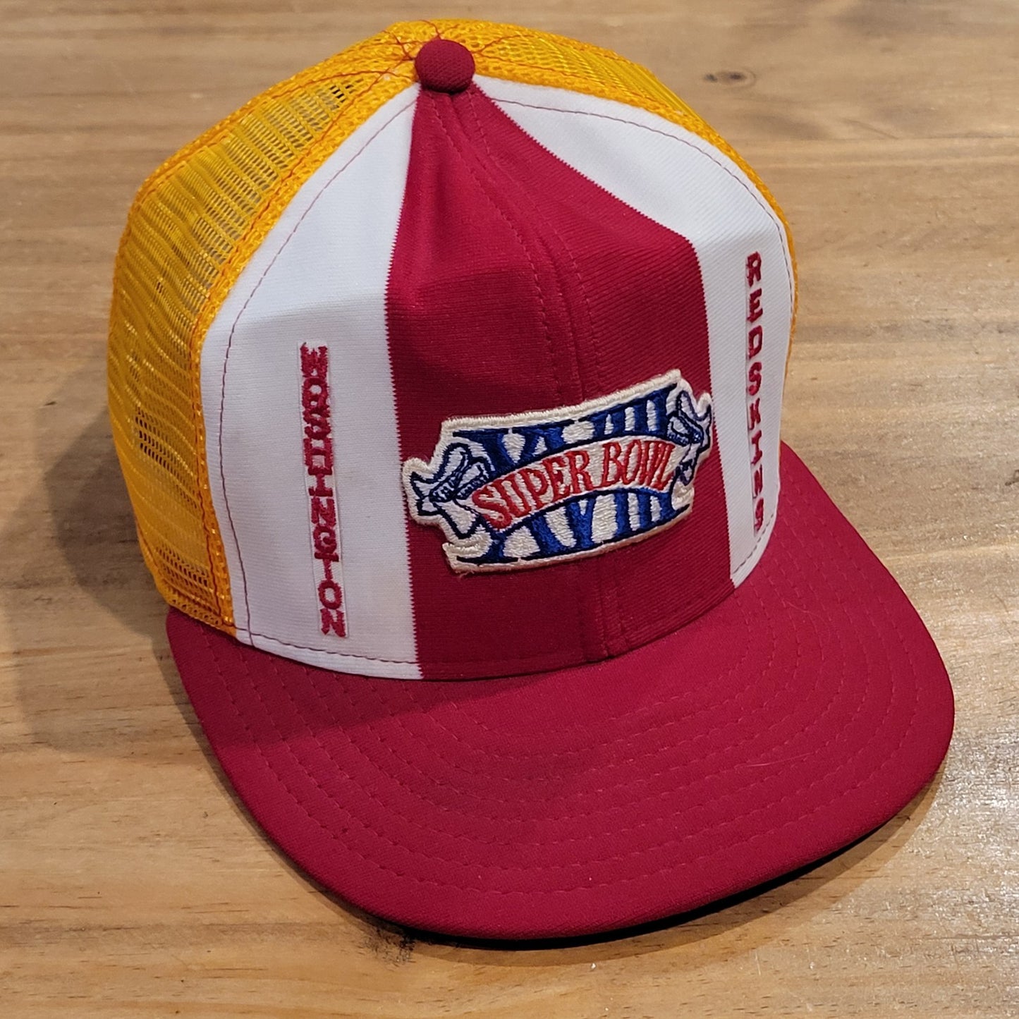 Vintage Washington Redskins Super Bowl XVIII AJD Lucky Stripe Trucker NFL USA
