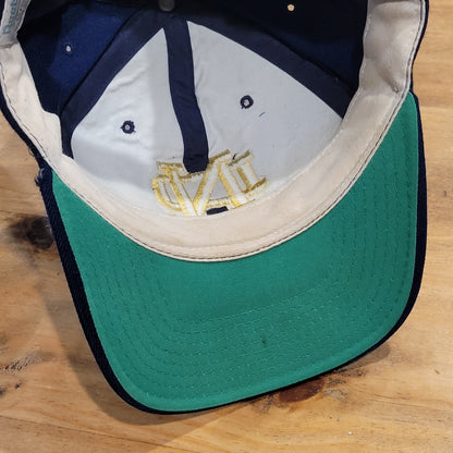Vintage Notre Dame Hat Snapback Reebok Blue 90s College Football ND Logo Wool